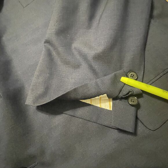 Hickey Freeman Suit Mens 50 R Navy Blue The Traveler 2pc Pants 46x30 Modern USA - Picture 7 of 14